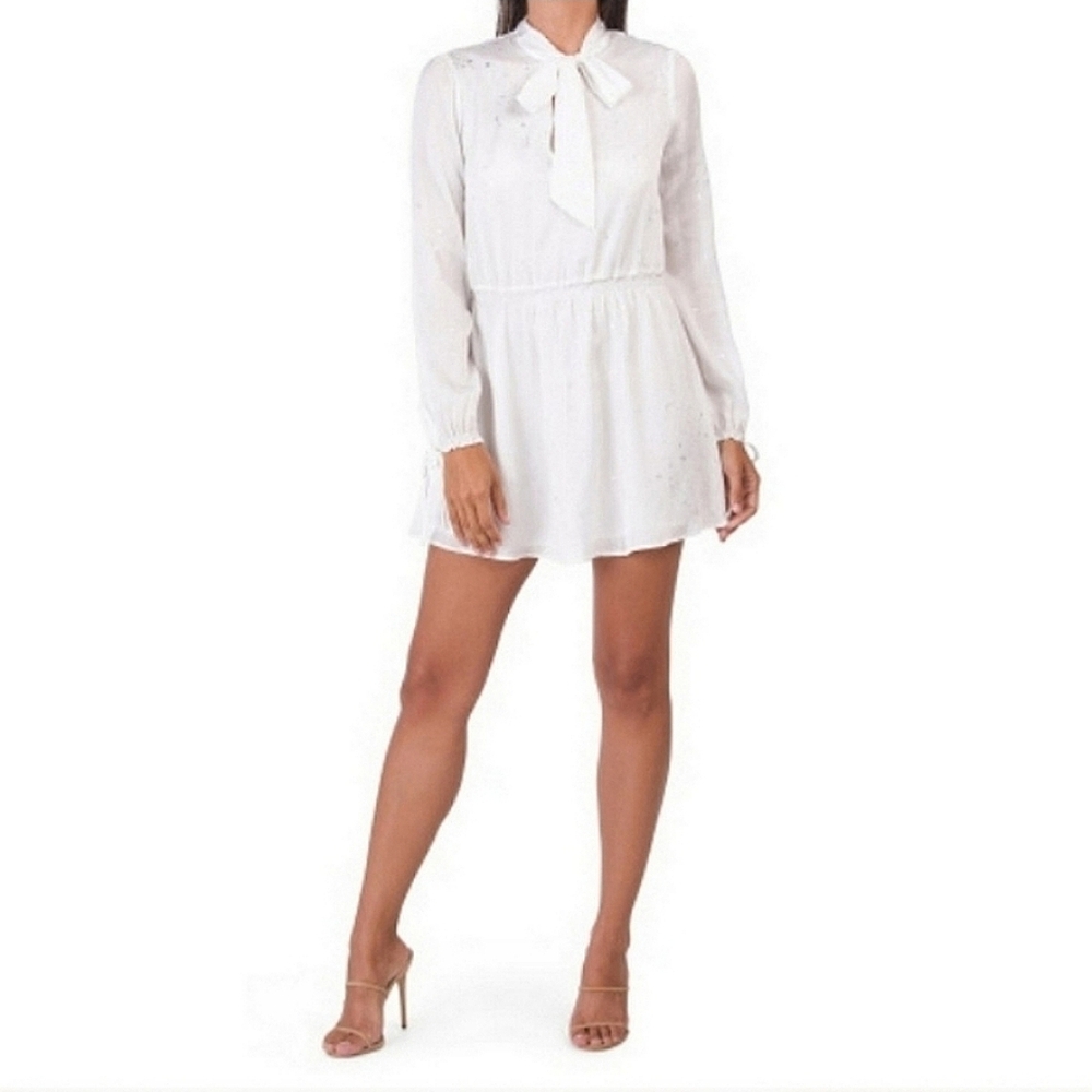 Avec Les Filles Neck Tie Party Dress Womens Small